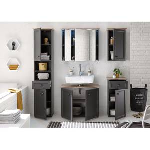 Meuble sous lavabo Lindesby Gris / Imitation bois de construction - Gris