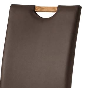 Chaises Palma (lot de 2) Tissu / Chêne sauvage massif - Marron