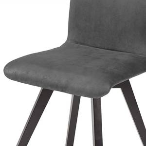 Chaises Karla II (lot de 2) Imitation cuir / Hêtre verni - Anthracite