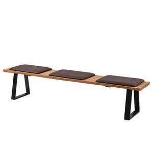 Banc Oviedo IV Chêne sauvage massif / Chêne sauvage - Chêne sauvage / Noir - Largeur : 200 cm