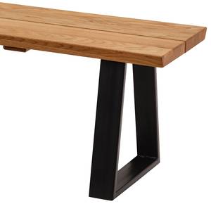 Banc Oviedo IV Chêne sauvage massif / Chêne sauvage - Chêne sauvage / Noir - Largeur : 220 cm