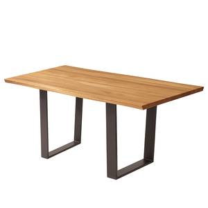 Eettafel Oviedo IV massief wild eikenhout/metaal - wild eikenhout/zwart - 200 x 100 cm