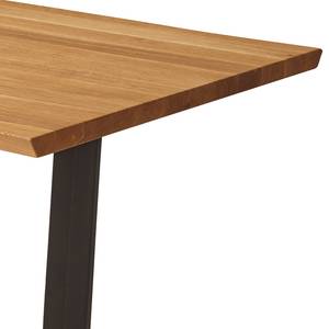 Eettafel Oviedo IV massief wild eikenhout/metaal - wild eikenhout/zwart - 160 x 90 cm