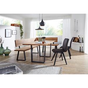 Table Oviedo IV Chêne sauvage massif / Métal - Chêne sauvage / Noir - 160 x 90 cm