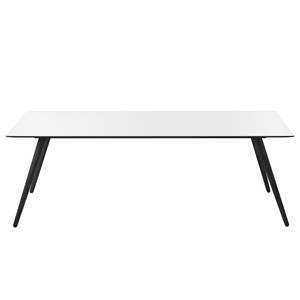 Table Stave II Partiellement en bois massif - Blanc / Chêne noir - Largeur : 225 cm - Noir