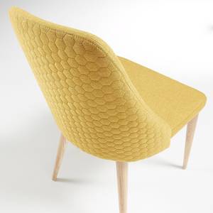 Chaises capitonnées Rosie (lot de 2) Tissu / Frêne massif - Jaune moutarde / Frêne