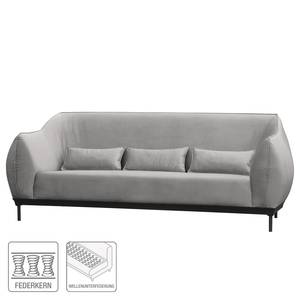 Sofa Lindoia (3-Sitzer) Samt - Lichtgrau