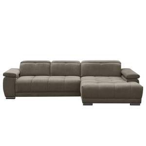 Ecksofa Limeria Microfaser - Latte Macchiato - Longchair davorstehend rechts