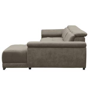 Ecksofa Limeria Microfaser - Latte Macchiato - Longchair davorstehend rechts