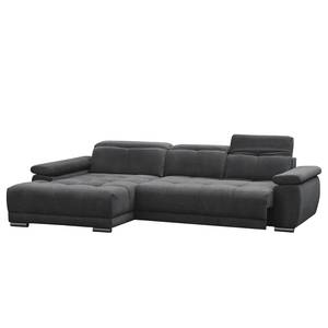 Ecksofa Limeria Microfaser - Dunkelgrau - Longchair davorstehend links