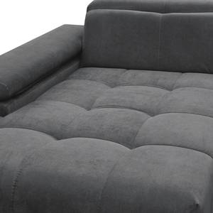 Ecksofa Limeria Microfaser - Dunkelgrau - Longchair davorstehend links