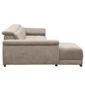 Ecksofa Limeria Microfaser - Kaschmir - Longchair davorstehend links