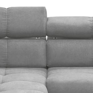 Ecksofa Leblon Microfaser - Lichtgrau - Longchair davorstehend links