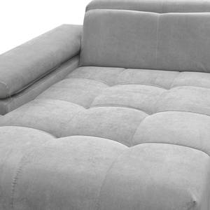 Ecksofa Limeria Microfaser - Lichtgrau - Longchair davorstehend links