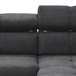 Ecksofa Leblon Microfaser - Dunkelgrau - Longchair davorstehend rechts