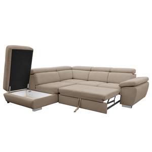 Ecksofa Lavras Microfaser - Kaschmir - Longchair davorstehend rechts