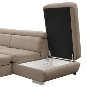 Ecksofa Lavras Microfaser - Kaschmir - Longchair davorstehend links