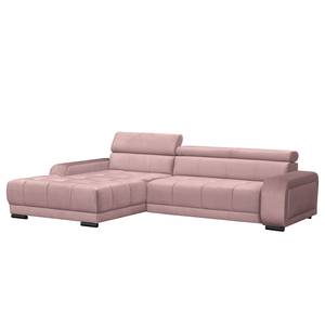 Hoekbank Lambari fluweel - Mauve - Longchair vooraanzicht links