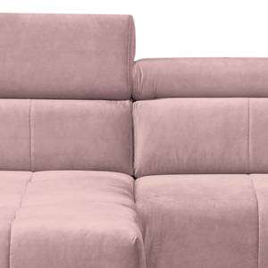 Hoekbank Lambari fluweel - Mauve - Longchair vooraanzicht links