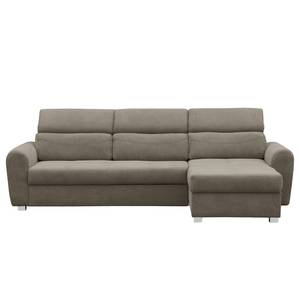 Ecksofa Lagoa Microfaser - Latte Macchiato - Longchair davorstehend rechts