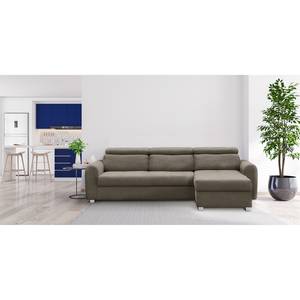 Ecksofa Lagoa Microfaser - Latte Macchiato - Longchair davorstehend rechts