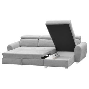 Ecksofa Lagoa Microfaser - Lichtgrau - Longchair davorstehend rechts