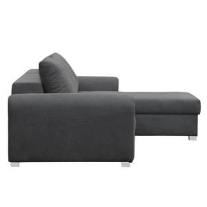 Ecksofa Lages Microfaser - Dunkelgrau - Longchair davorstehend rechts