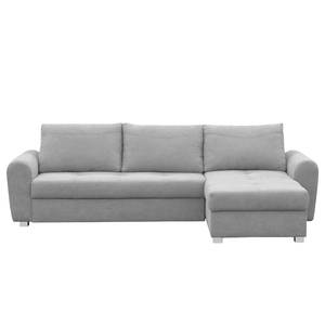 Ecksofa Lages Microfaser - Lichtgrau - Longchair davorstehend rechts