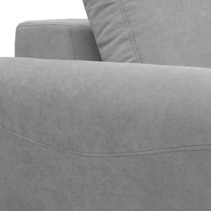 Ecksofa Lages Microfaser - Lichtgrau - Longchair davorstehend rechts