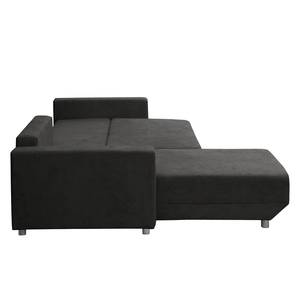 Ecksofa Logarto Microfaser - Dunkelgrau - Longchair davorstehend links