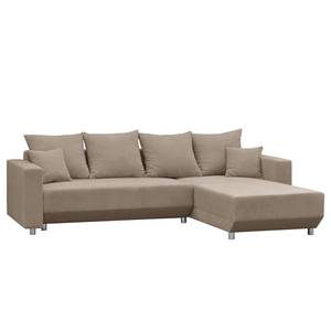 Ecksofa Logarto Microfaser - Kaschmir - Longchair davorstehend rechts