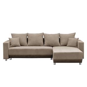 Ecksofa Logarto Microfaser - Kaschmir - Longchair davorstehend rechts