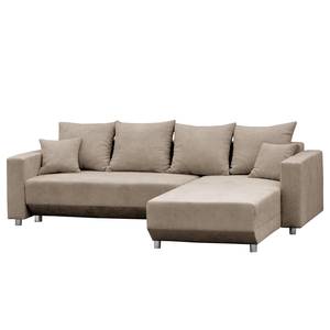 Ecksofa Logarto Microfaser - Kaschmir - Longchair davorstehend rechts