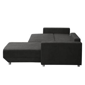 Ecksofa Logarto Microfaser - Dunkelgrau - Longchair davorstehend rechts