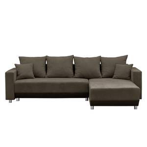 Ecksofa Logarto Microfaser - Latte Macchiato - Longchair davorstehend rechts