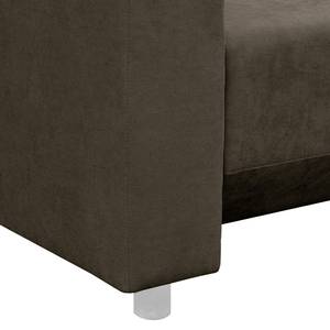 Ecksofa Logarto Microfaser - Latte Macchiato - Longchair davorstehend rechts