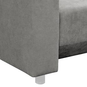 Ecksofa Logarto Microfaser - Lichtgrau - Longchair davorstehend rechts