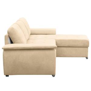 Hoekbank Labate geweven stof - Beige - Longchair vooraanzicht rechts