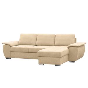 Ecksofa Labate Webstoff - Beige - Longchair davorstehend rechts