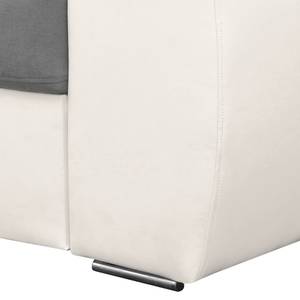 Canapé d’angle Jurua Microfibre / Imitation cuir - Blanc / Gris clair - Méridienne courte à gauche (vue de face)
