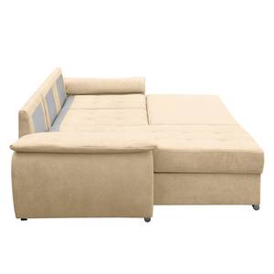 Hoekbank Labate geweven stof - Beige - Longchair vooraanzicht links