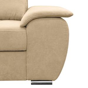 Hoekbank Labate geweven stof - Beige - Longchair vooraanzicht links