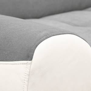 Canapé d’angle Jurua Microfibre / Imitation cuir - Blanc / Gris clair - Méridienne courte à droite (vue de face)
