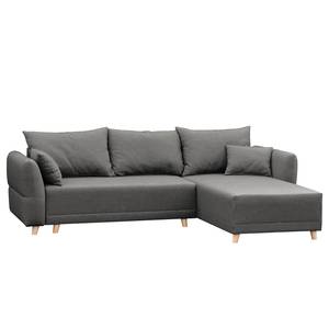 Ecksofa Jardins Strukturstoff - Anthrazit - Longchair davorstehend rechts