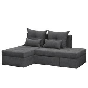 Canapé convertible Jandira Microfibre - Gris foncé