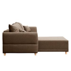 Ecksofa Jardins Strukturstoff - Braun - Longchair davorstehend links