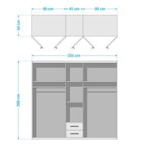 Drehtürenschrank Mainau II Weiß - 225 x 208 cm