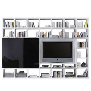 Ensemble meuble TV Empire Blanc brillant / Noir