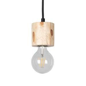 Hanglamp Pino I staal/massief grenenhout - 1 lichtbron - Den