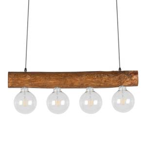 Hanglamp Trabo Simple staal/massief grenenhout - Amberkleurig grenenhout - Aantal lichtbronnen: 4